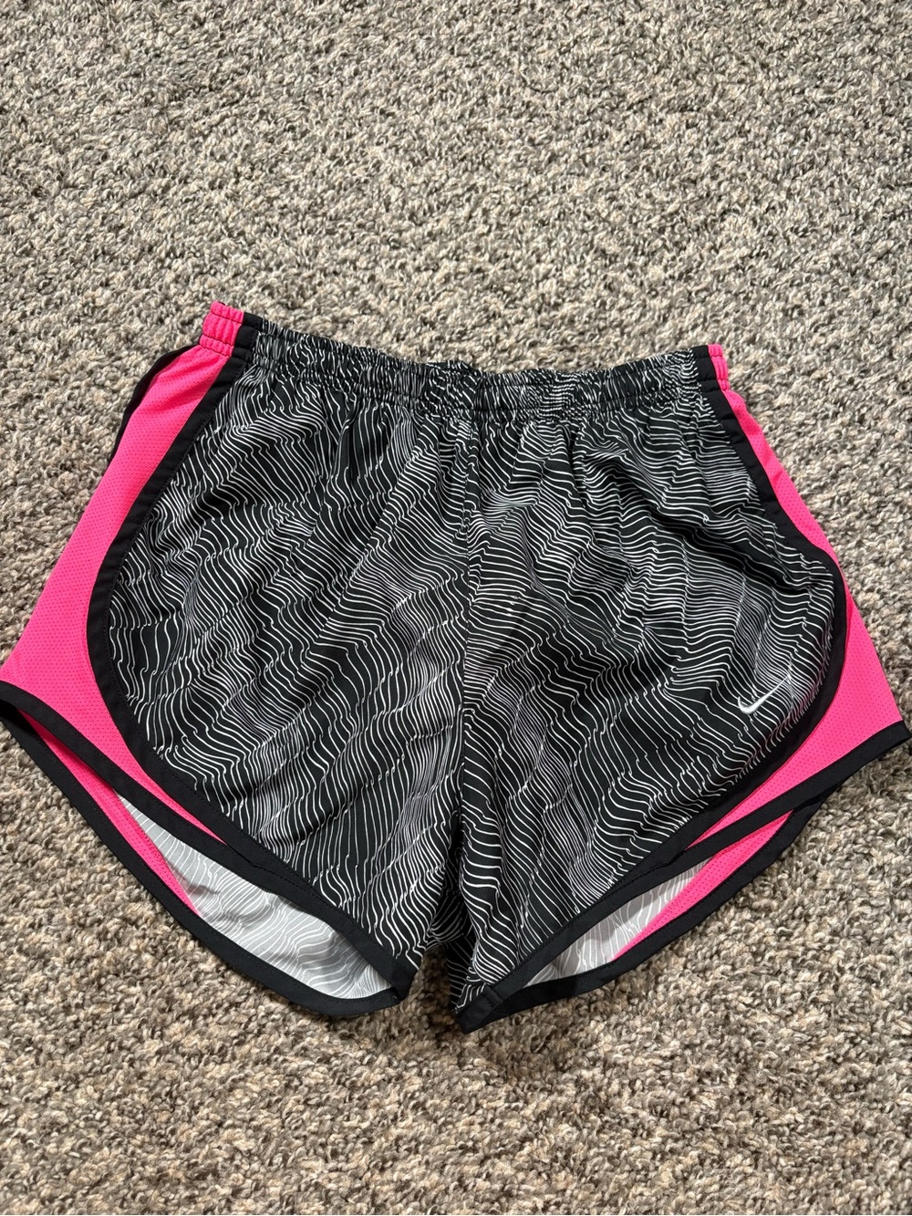 Nike Black Athletic Shorts with Hot Pink Trim